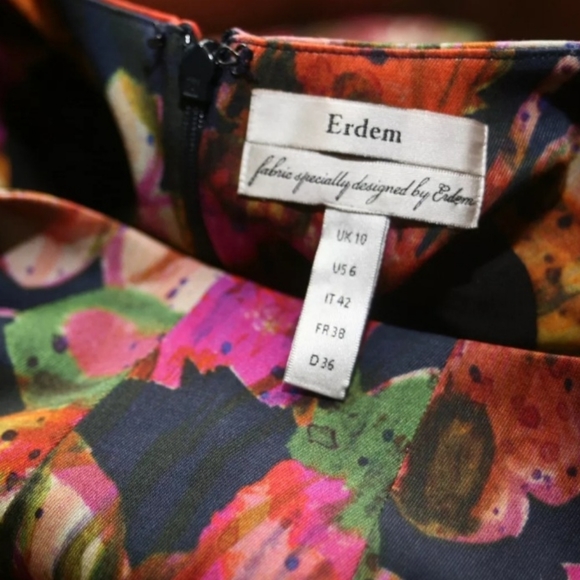 ERDEM MELANIE SCOOPBACK YSTAD FLORAL 3/4 SLEEVE PENCIL DRESS UK10/US6 NWOT - Picture 13 of 16